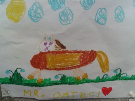 Mr. Oats as envisioned by a six-year-old.