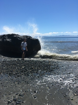 Ian and the big splashy rock